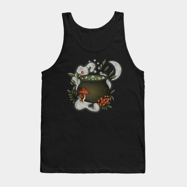 Magic Cauldron with Rowan Potion Tank Top by paintingbetweenbooks